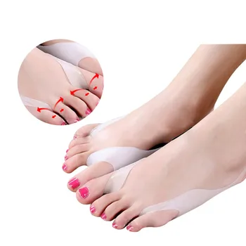 

1 Pair Silicone Pedicure Gel Foot Toe Pad Separator Foot Care Tool Valgus Protector Bunion Adjuster Straighten Bent Toes P0083
