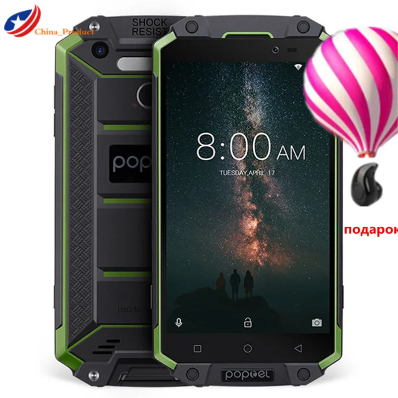 Русский GuoPhone POPTEL P9000 Max смартфон 5," 9000 мАч IP68 Водонепроницаемый MTK6750 Восьмиядерный 4 Гб 64 Гб OTG 13,0 МП+ 5,0 МП