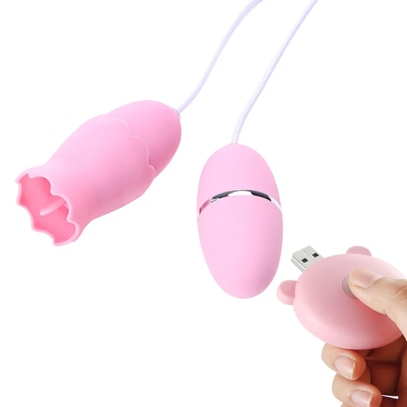 10 Speed Vagina Balls Dual use Lick Clitoris Stimulator Vibration Jump Eggs Women Masturbation Nipple Sucker