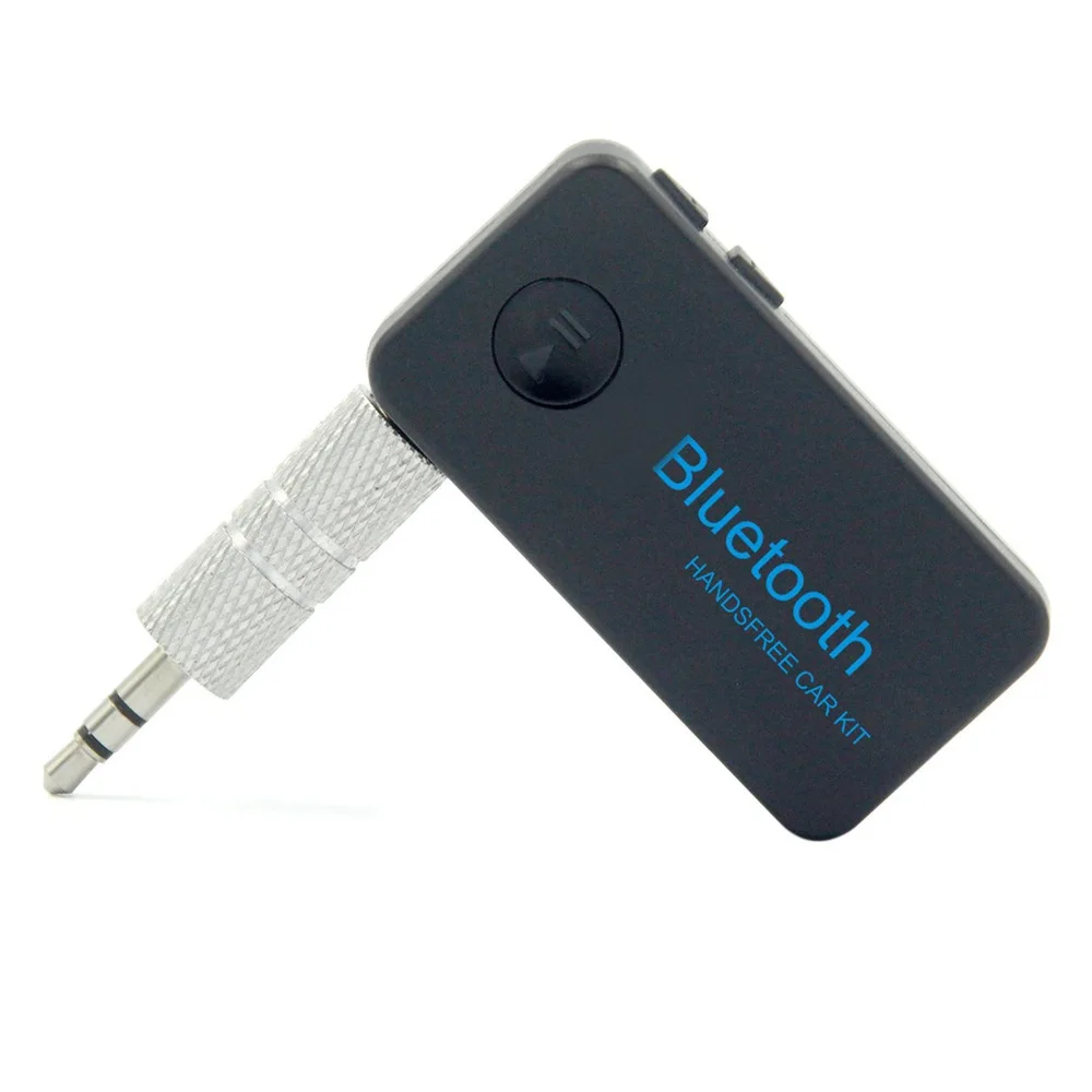 VODOOL 3,5 мм потокового автомобиля A2DP Беспроводной Bluetooth Car Kit AUX аудио MP3 Музыка приемник адаптер громкой связи с микрофоном для телефон - Название цвета: Blue And Black