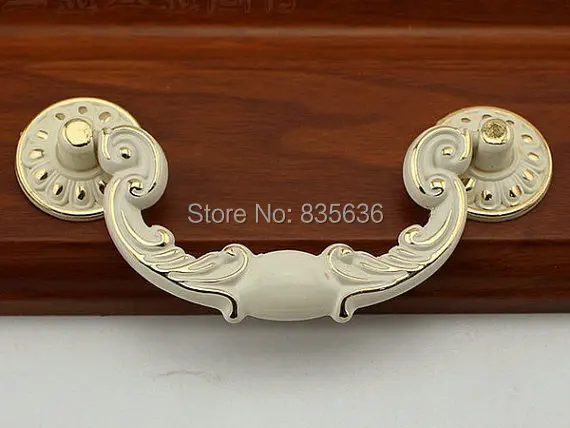 3 75 Shabby Chic Swing Dresser Pulls Handles White Gold French 3 75 Shabby Chic Swing Dresser Pulls Handles White Gold French Country Kitchen Cabinet Handle Antique