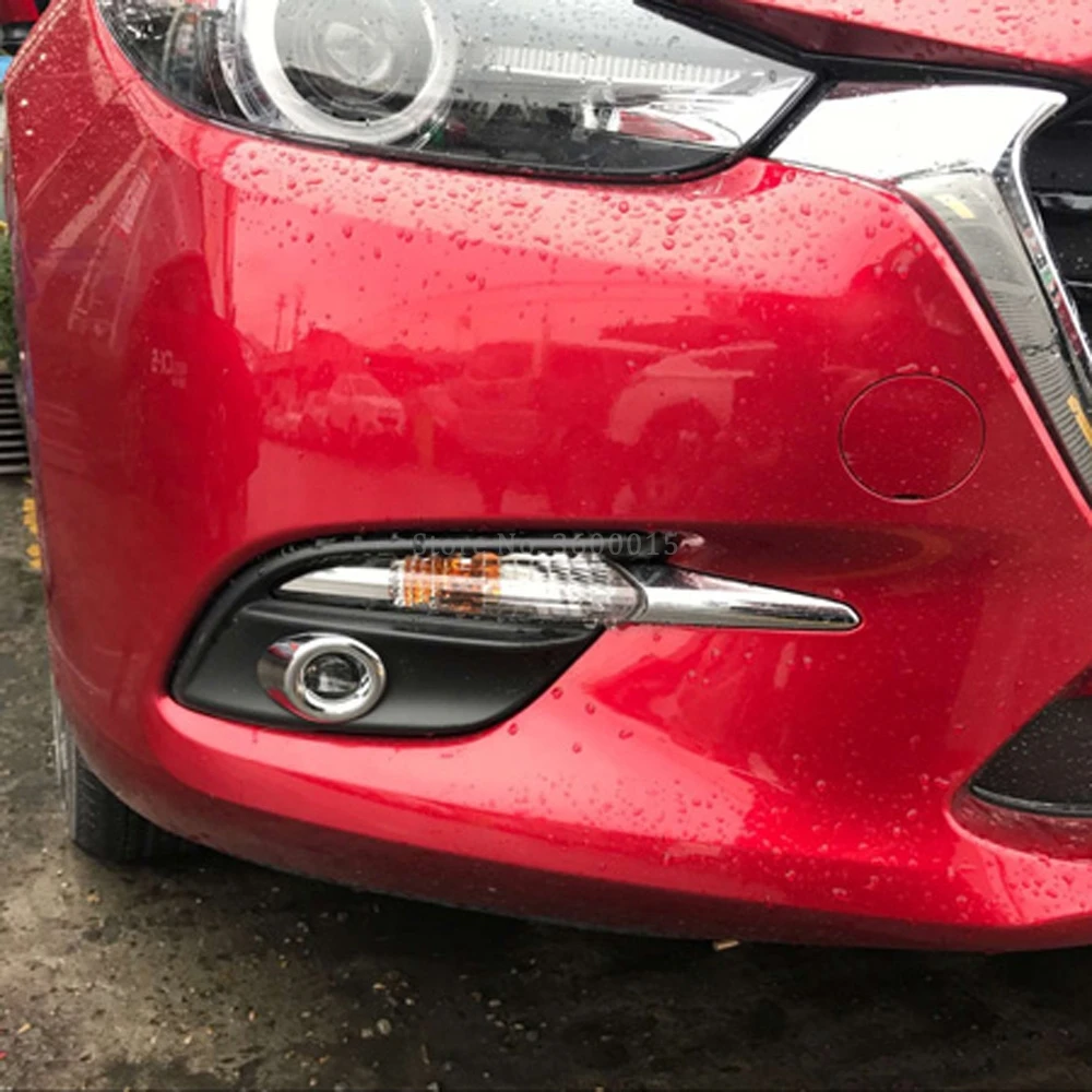 Chrome Front Fog Light Lamp Eyelid Cover Trim Bezel For Mazda 3 Axela 2017 2018 Chrome Front Fog Light Lamp Eyelid Cover Trim Bezel For Mazda 3 Axela 2017 2018