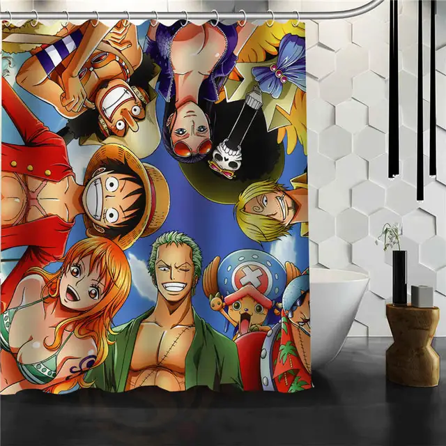 Custom Classic One Piece Monkey D Luffy Bathroom Waterproof Shower