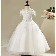 Бисерные аппликации; платья для девочек; детское торжественное платье на день рождения для свадьбы; кружевное платье принцессы; платье для первого причастия с цветочным узором для девочек