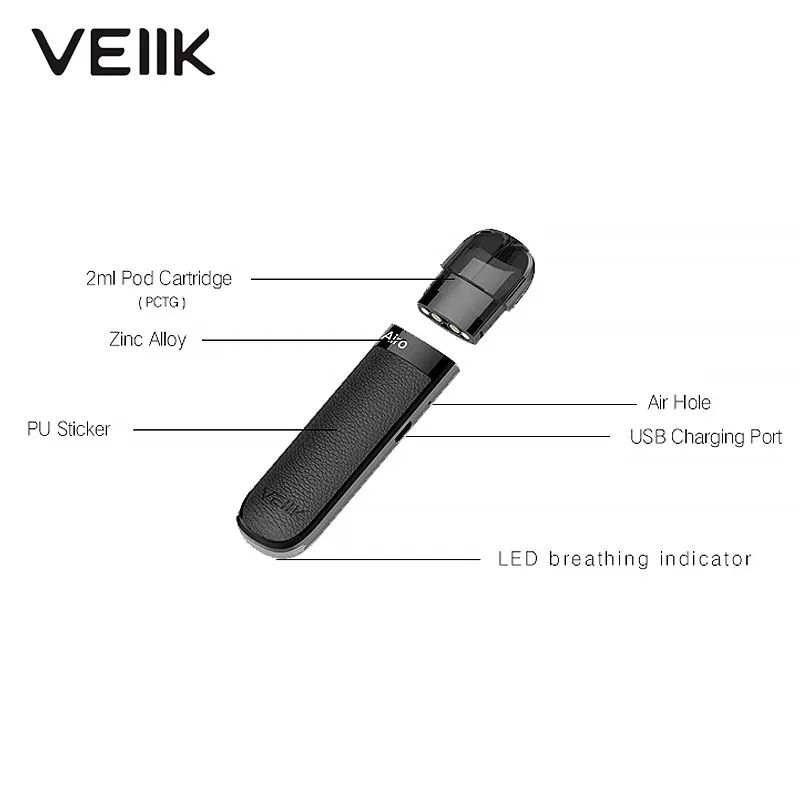 2 шт./партия VEIIK Airo Pod Vape стартовый комплект 360 мАч портативный мл Емкость Ом