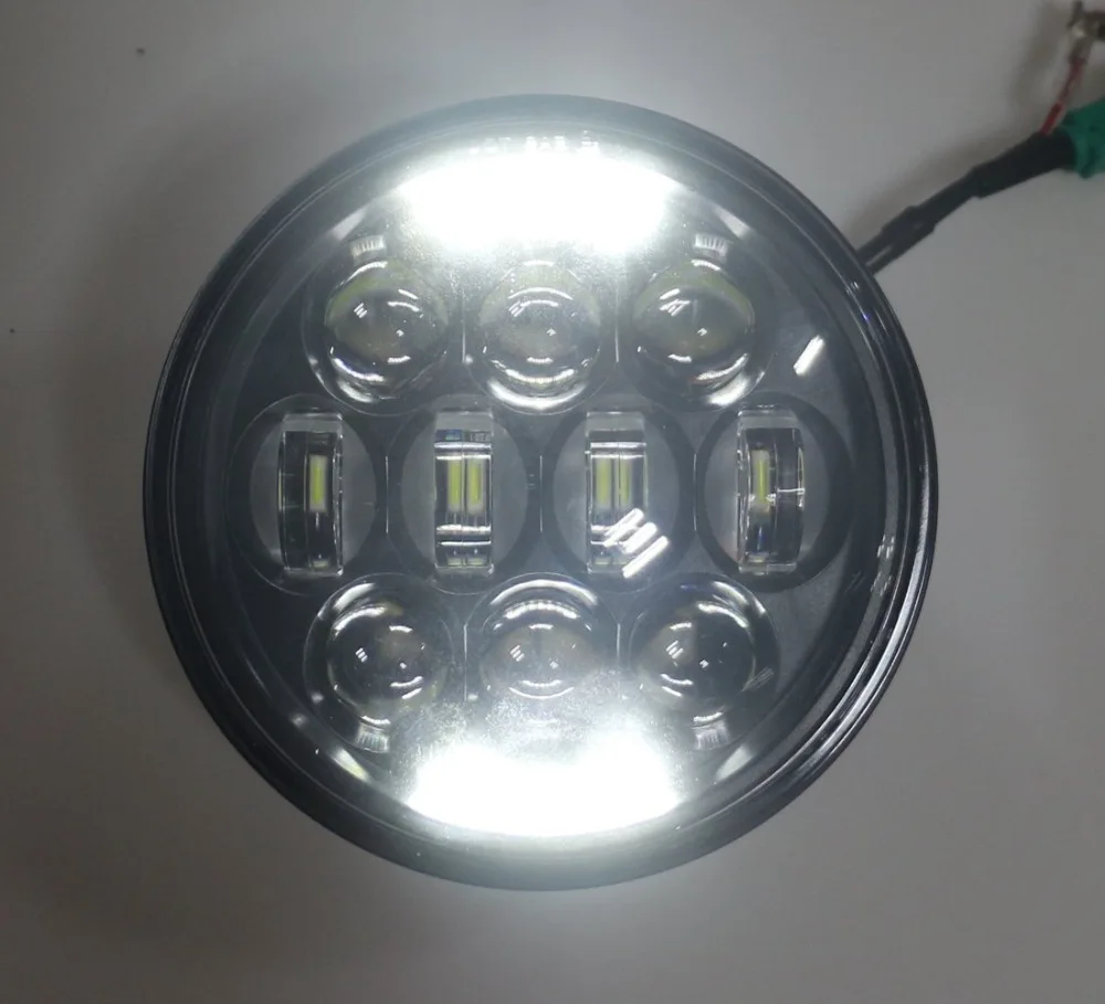 105W 5-34 5.75 Daymaker LED Projector Headlight for Harley Davidson Motorcycles Headlamp Driving Lights (DOT Approved) Black (3)