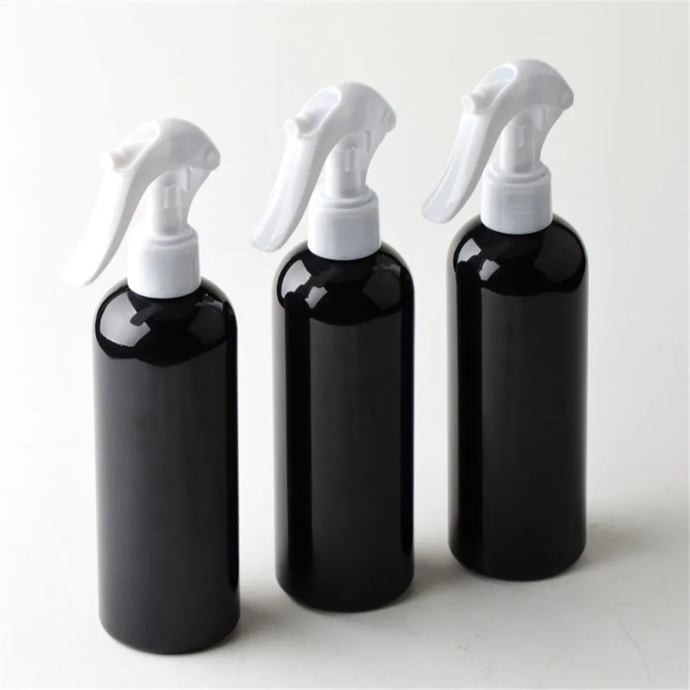 6ps lot 300ml Travel Shower Black Plastic Spray Bottles With Ergonomic Trigger Sprayer Refillable Bottle Support 3