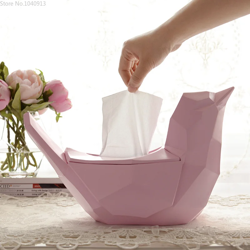 

Nordic Creative Tissue Box Birds Cover Cute Desktop Paper Storage Box Geometric Ornaments Napkin Holder Box Table Decoration 87