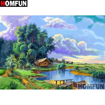 

HOMFUN Full Square/Round Drill 5D DIY Diamond Painting "natural scenery" 3D Embroidery Cross Stitch 5D Home Decor gift A17209