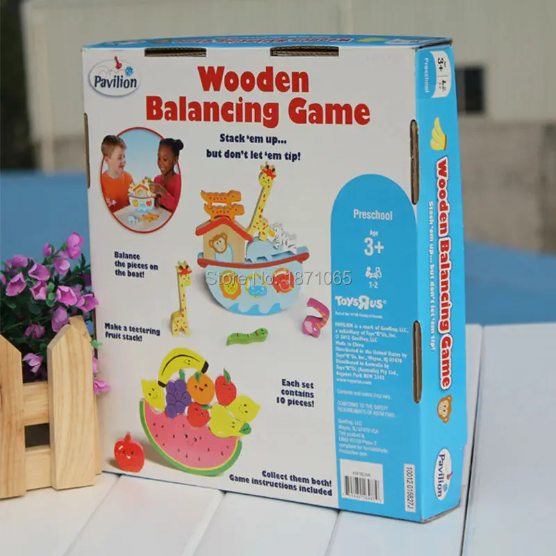 Деревянная игра в виде фруктов с балансировкой Мультяшные Обучающие