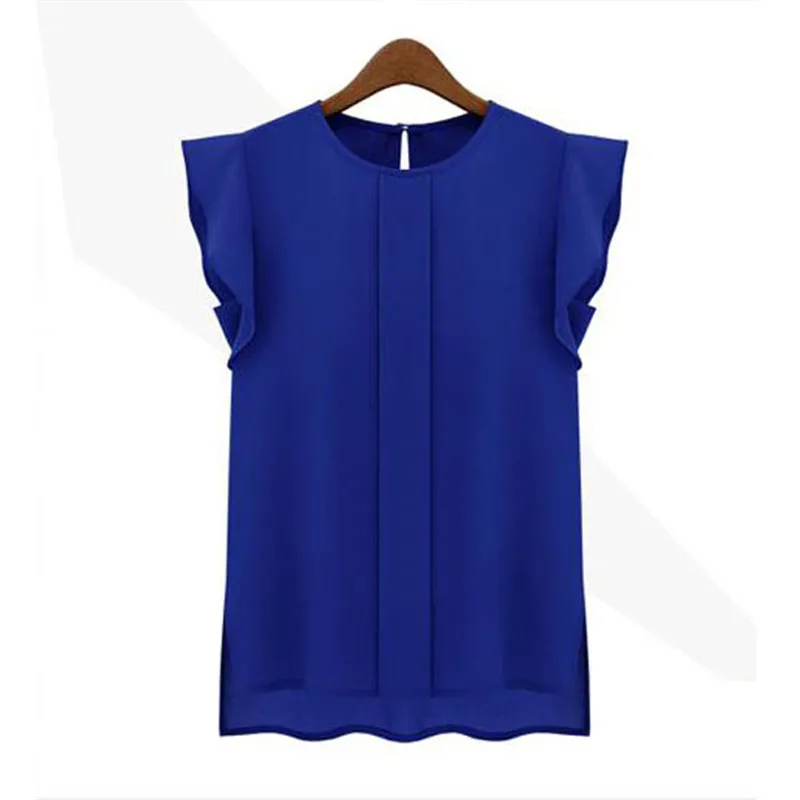 

solid blouse women shirt ladies Sleeveless summer Chiffon womens tops and blouses blusas mujer de moda 2019 d90506