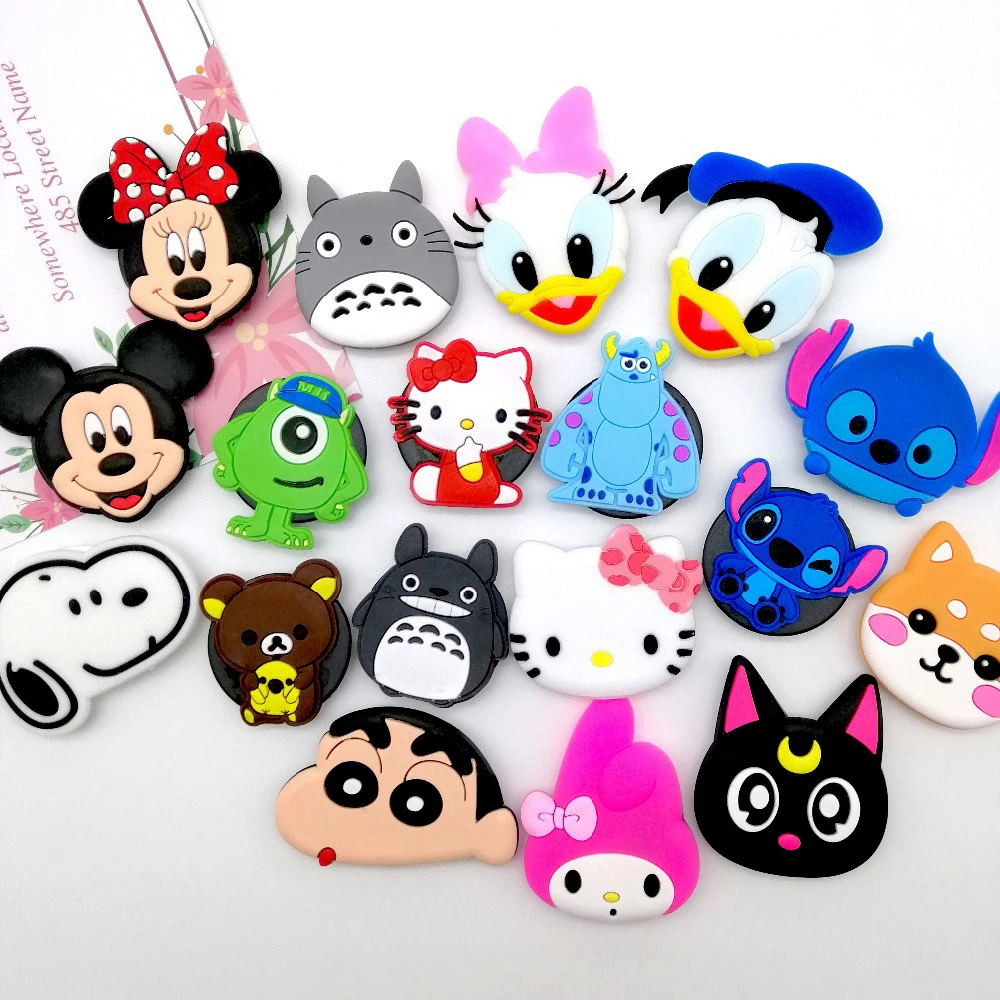 Silicone socket Cartoon Phone Holder Expanding Stand Finger Holder For Samsung Xiaomi universal phone Stand car phone Holder