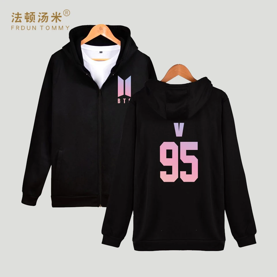 

Frdun Tommy DNA Zipper Women Hoodies Sweatshirt Bangtan Album Love Yourself Hip Hop Sweatshirt Women Kpop Zipper Clothes