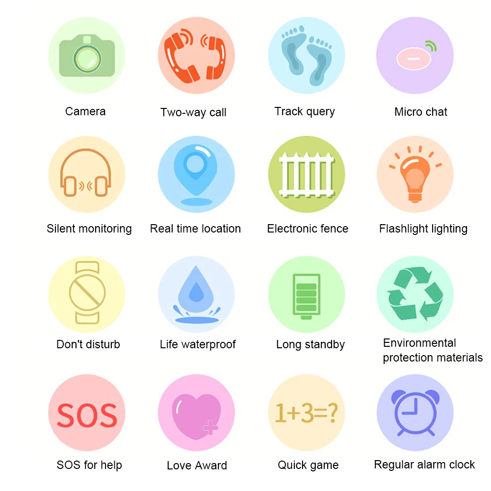  New Arrival T8 Children Kids Waterproof Location Tracker Camera Smart Wrist Watch for Phone 