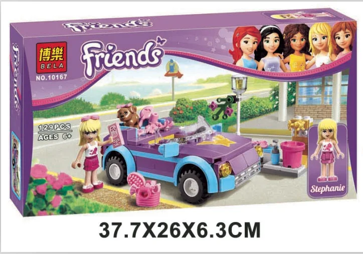 

Original Bela 10167 muchacha Legoeid Amigos Stephanie Sports Car Building Blocks Ladrillos Compatibles Amigos Juguete Clasico