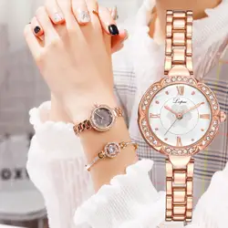 Женские часы диск неправильной формы ремешок из розового золота Роскошные повседневные Простые кварцевые часы для женского платья