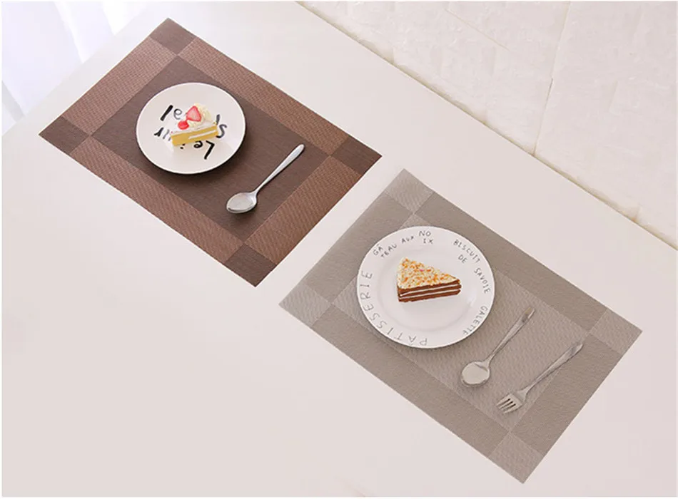 Plastic PVC Dining Table Mat Heat Insulation Non-Slip Simple Placemats Disc Pads Bowl Tableware Pad Coaster Kitchen Accessories (3)