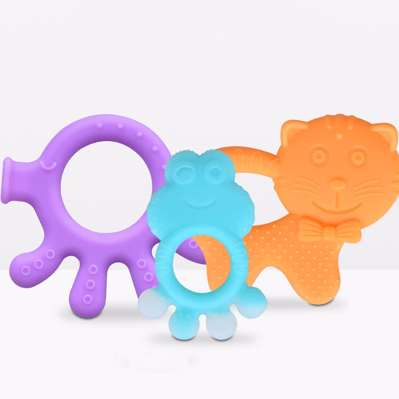 10 тип безопасный силикон детский Прорезыватель мультфильм животных малыша жевательные игрушки успокаивающие Прорезыватели Детские аксессуары подарок для новорожденных