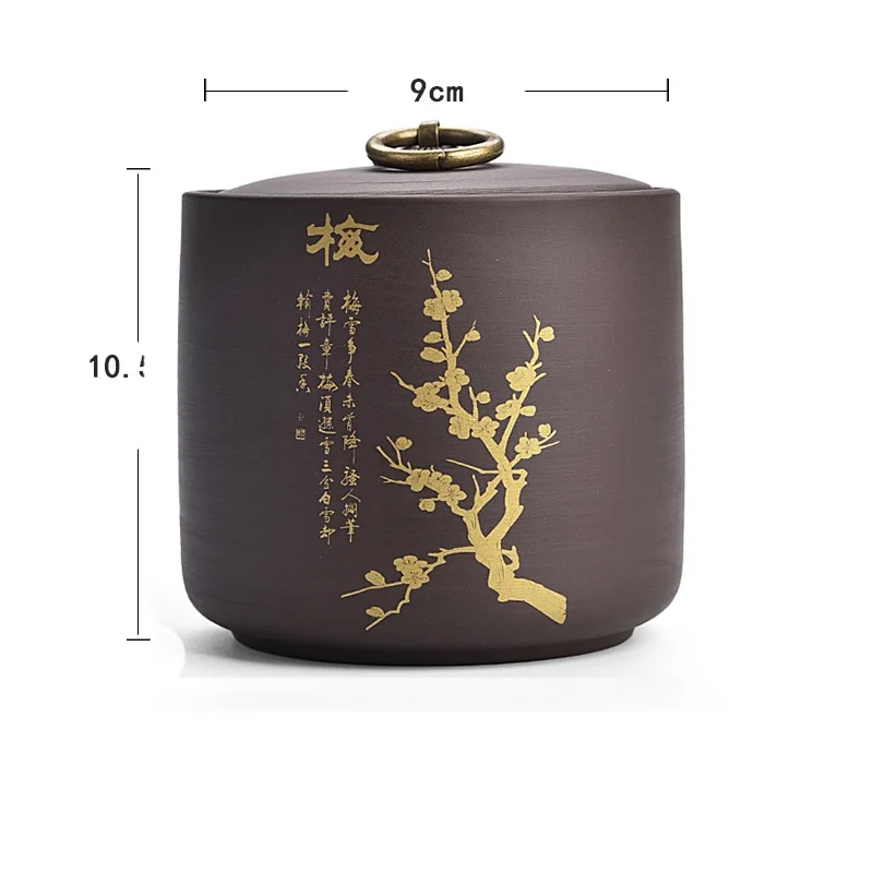 Traditional Purple Clay Ceramic Tea Jar Kitchen Storage Jars Sugar bowl Little Monk Pattern Storage Containers Home Decor Art - Цвет: mei