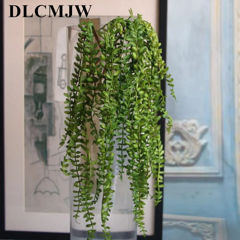 

1pcs Artificial Succulents Pearls Fleshy Green Vine Flower Hanging Rattan Wall Artificial Flower Lover Tears succulent plants