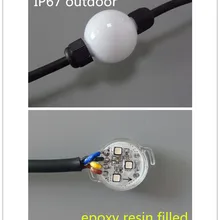 50 мм IP67 на открытом воздухе прибор приемно-3D для выведения токсинов, 40 шт WS2811 полный цвет молочный шар; DC12V вход; 1,44 Вт; заполнение эпоксидной смолой внутри PCBA