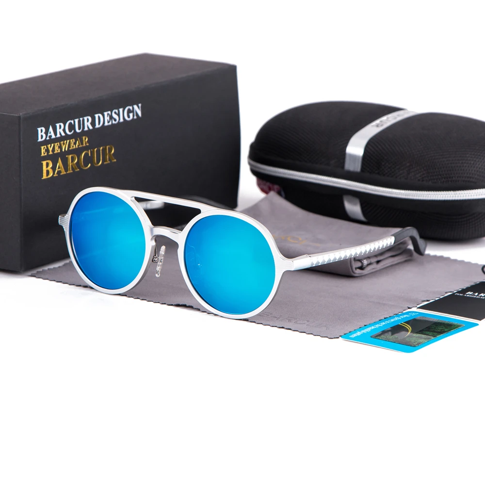 

BARCUR Mens Sunglasses Women Sun glasses Aluminium Magnesium Sunglass Men Light Weight Eyewear Gift