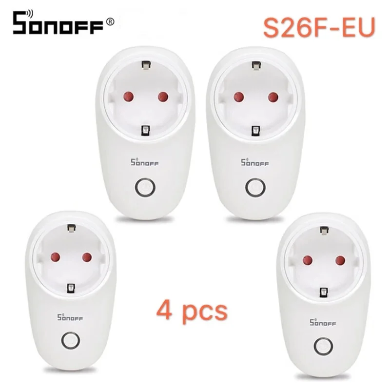 Sonoff S26 WiFi базовая умная розетка EU-type F S26F Беспроводная штепсельная розетка умная домашняя розетка работает с Alexa Google Assistant