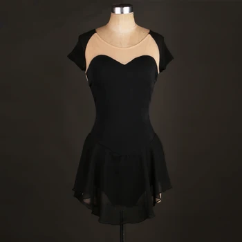 

Figure Latino Dress Women's Girls' Ice Skating Dress Black Elegant High Elasticity Performance Ballroom Modern Chacha Wear H8005