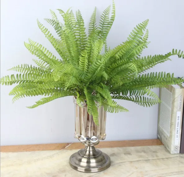 Artificial Dried Flowers palm leaves Simulation plant wall 7 fork Persian home decoration fake flower wedding wall bouquet JUL4