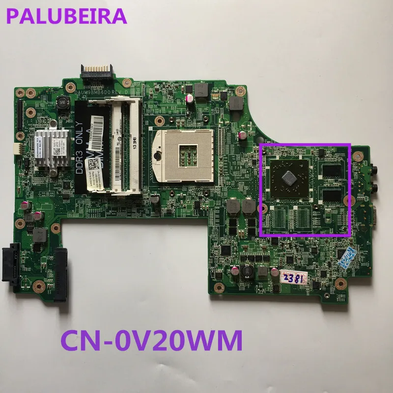 PALUBEIRA CN 0V20WM V20WM DAUM9BMB6D0 ноутбук материнская плата для Dell Inspiron 17 17R N7010 PC основной