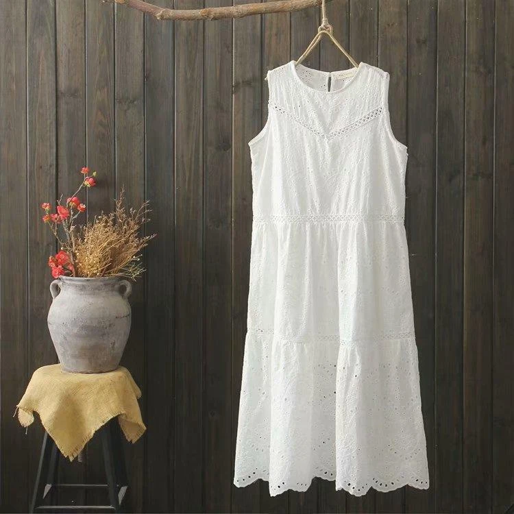 white cotton tank dress