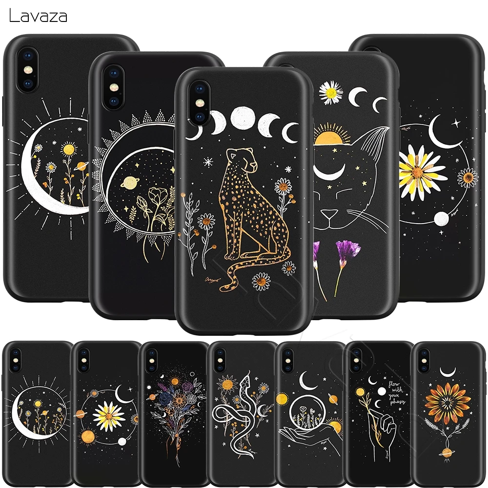 Чехол Lavaza Art Sun Flowers Cat Snake Moon для iPhone 11 Pro XS Max XR X 8 7 6 6S Plus 5 5s se |