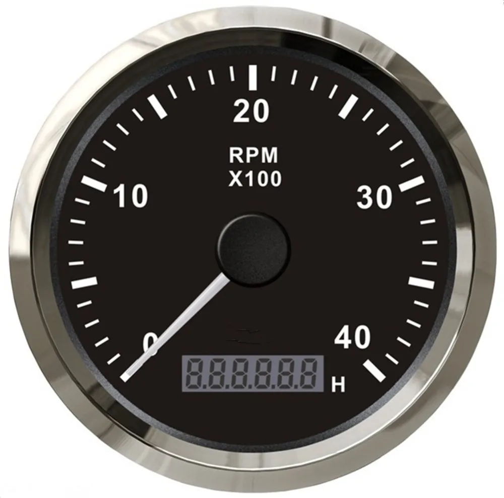 

1pc Brand New Tachometers 85mm Revolution Meters 0-4000RPM 12/24V LCD Gauges for Boat Auto Truck Black