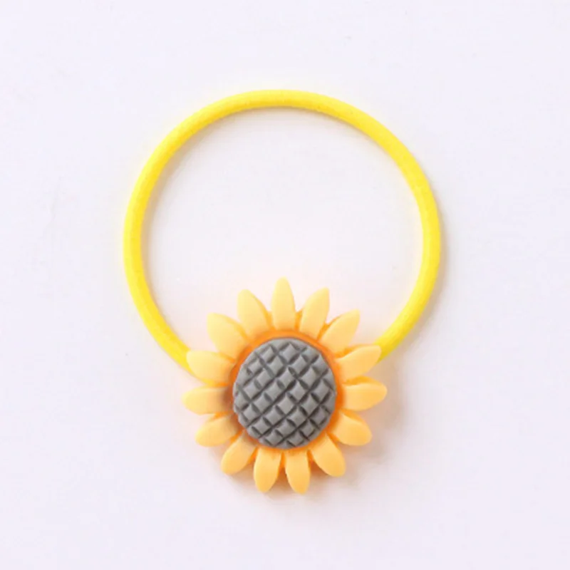 Yellow sunflowers Горячая Распродажа, 2 шт., Новое поступление, милые цветные макароны для девочек, детские эластичные повязки для волос, подарки - Цвет: Yellow sunflowers