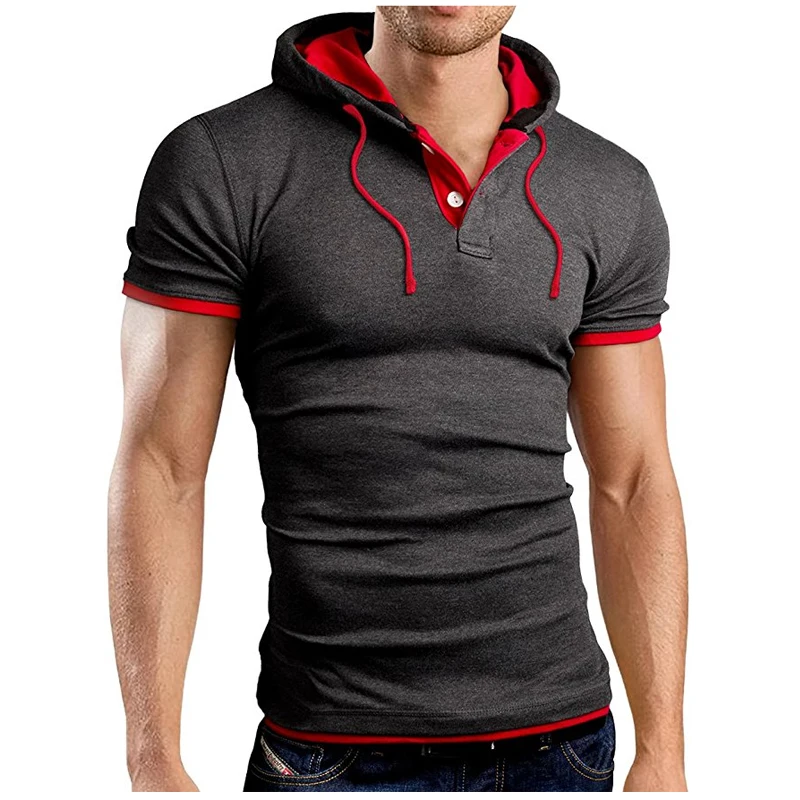 

2019 Men Tshirt Hooded Tees Hot Sale Summer T-Shirt Homme Fitness Fashion Brand Clothing Male T Shirt Plus Size 5XL
