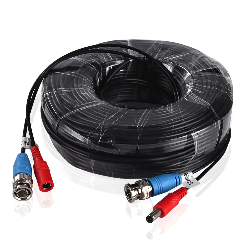 

SANNCE 30M 100ft CCTV Cable BNC + DC Plug Cable For CCTV AHD Camera DVR Security Black Surveillance System Accessories