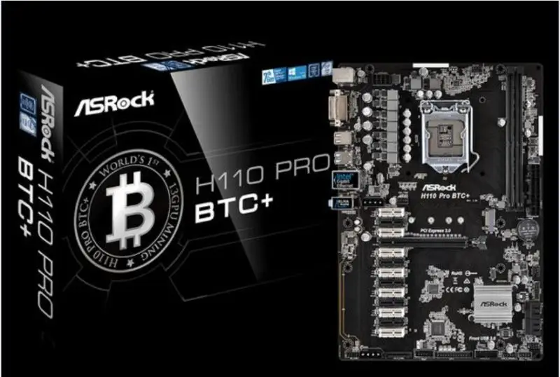 13GPU mining новая оригинальная материнская плата h110для ASRock H110 PRO BTC + 1151 DDR4 (вместо TB250-BTC PRO H81 BTC PRO TB85 H81S2)