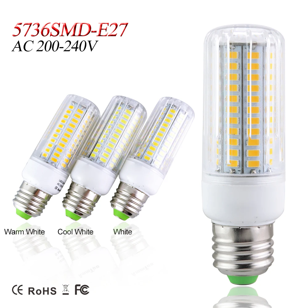 

Energy Saving LED E27 Bulb Lamp High Power 15W 12W 9W 7W 5W 3W Lighting 5736 SMD 30/56/72/96/136/165 LEDs AC 220V Spotlight Lamp