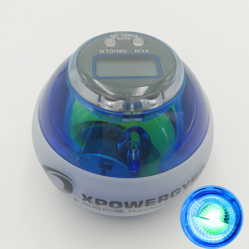 LED Power Wrist Strengthen Ball Gyroscope Auto start Forearm Hand Spinner Force Gyro Ball for Muscle Relax Beginner A