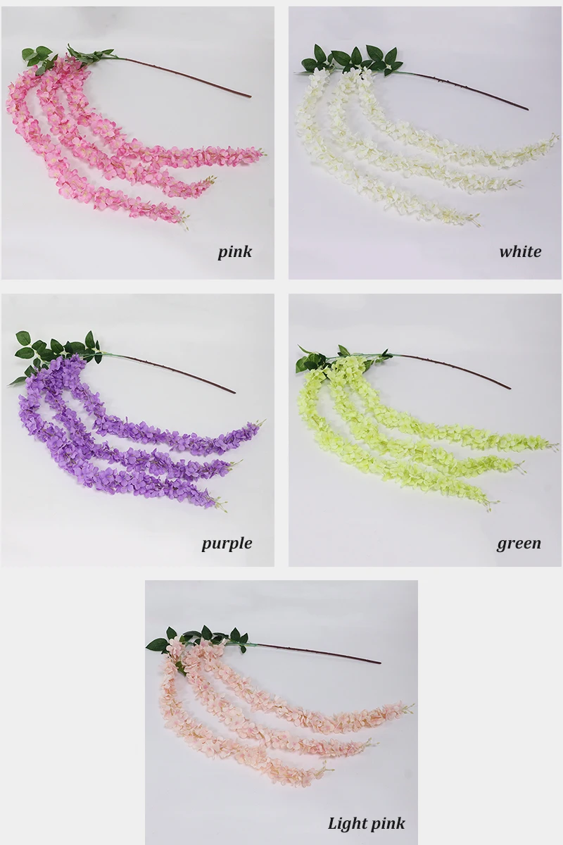 JAROWN Artificial Wisteria Wedding Decorations Flower Vines Silk Flowers For Wedding Home Party DIY Decor Accessories (117)