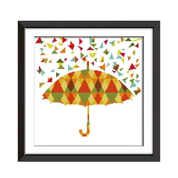 

Colorful umbrella 11CT 14CT India cloth cross stitch suite furniture fabric sewing handmade embroidery decorative painting