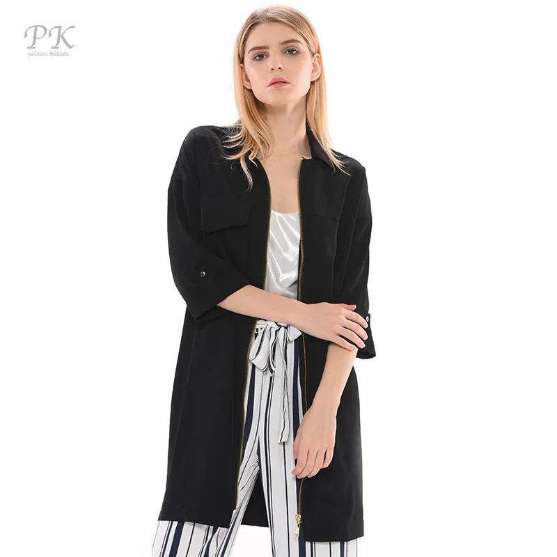 

PK oversize black long bomber jackets women 2018 bronze zipper femme spring casacos coats XXL size bomberjack vrouwen bomber