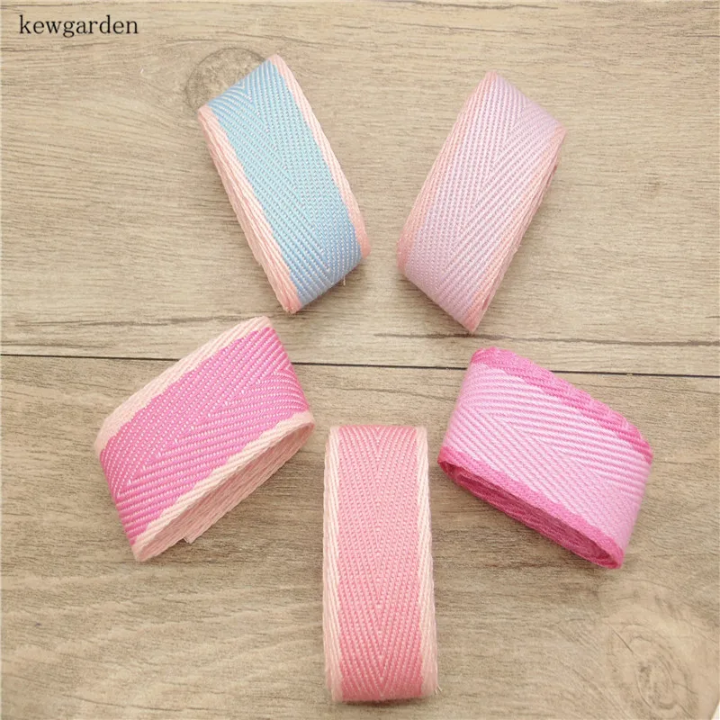 

Kewgarden 25mm 2.5cm Color Edge Satin Ribbons Handmade Tape DIY Bowknot Ribbon Cotton Ribbon Costume Accessories Riband 5y/lot