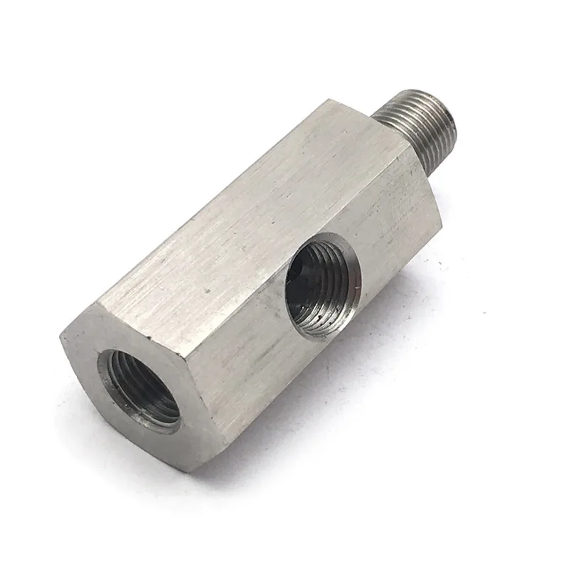 

1/8'' BSPT Oil Pressure Sensor Tee to NPT Adapter Turbo Supply Feed Line Gauge