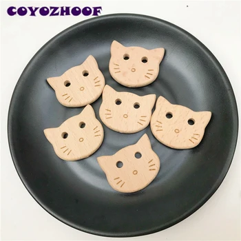 

Baby Accessories Wooden Beech Teething Lovely Cat Shape Animal Teething Pendant DIY Necklace Made Accessories