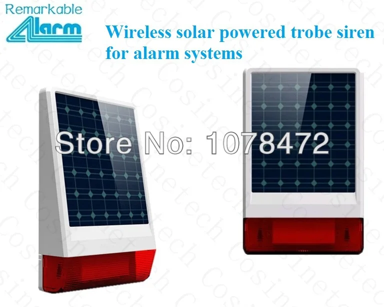 

High quality wireless Solar powered siren with LED flash response sound&light  outdoor police siren horn for home alarm systems