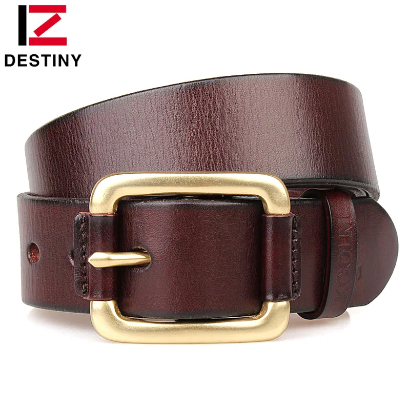 

DESTINY designer belts men high quality luxury famous brand male genuine leather strap vintage wide wedding jeans ceinture homme