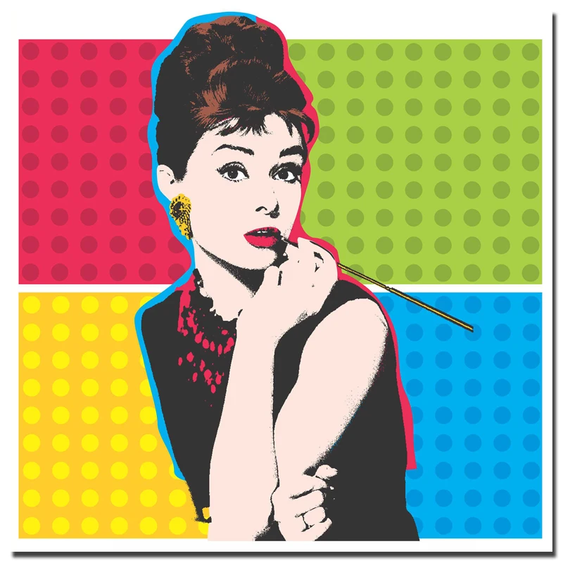 Andy Warhol Vintage Canvas Paintings Print Posters Colorful Audrey