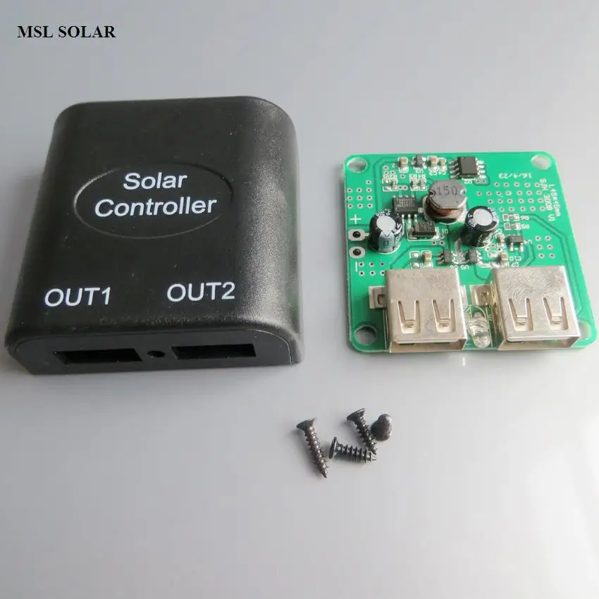 

MSL SOLAR Voltage Regulator 5V 2A Double USB for Solar Power bank..Intelligent restart.For DIY Solar Charger.