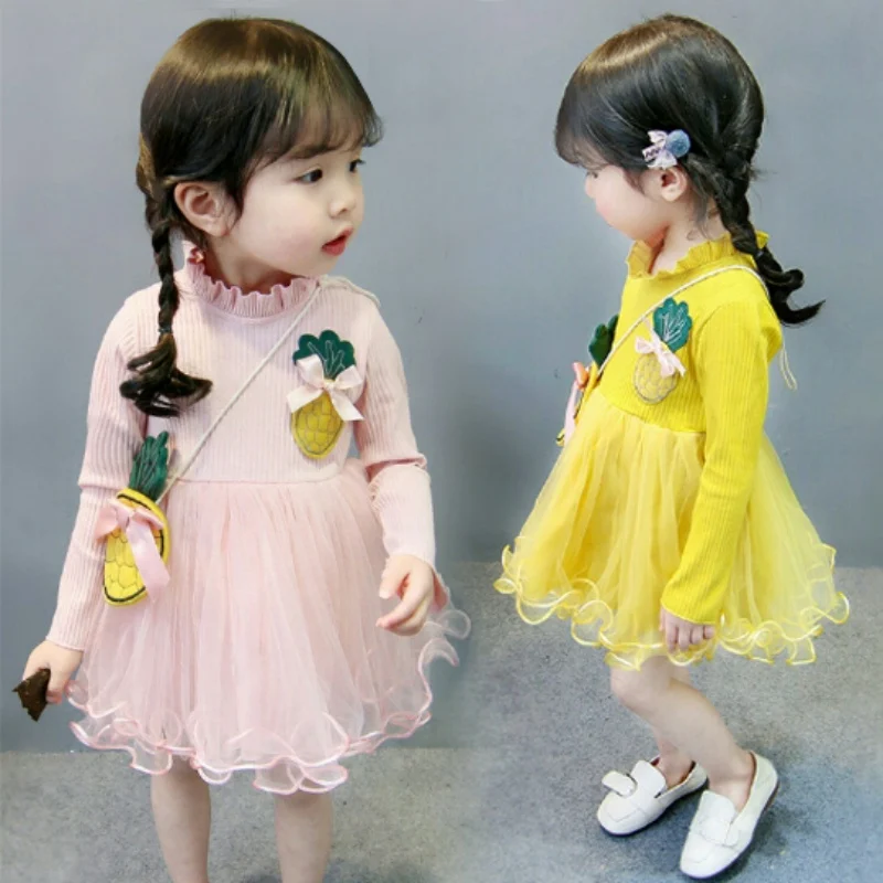 

Summer Baby Toddler Girl Sundress Long Sleeve Cute Patchwork Princess Dress Cotton Outfits New